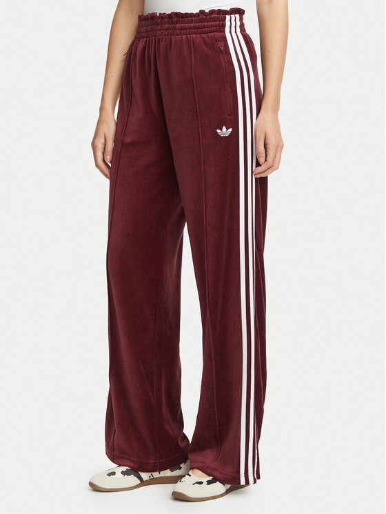 adidas Spodnie dresowe Velour LG4291 Bordowy Loose Fit
