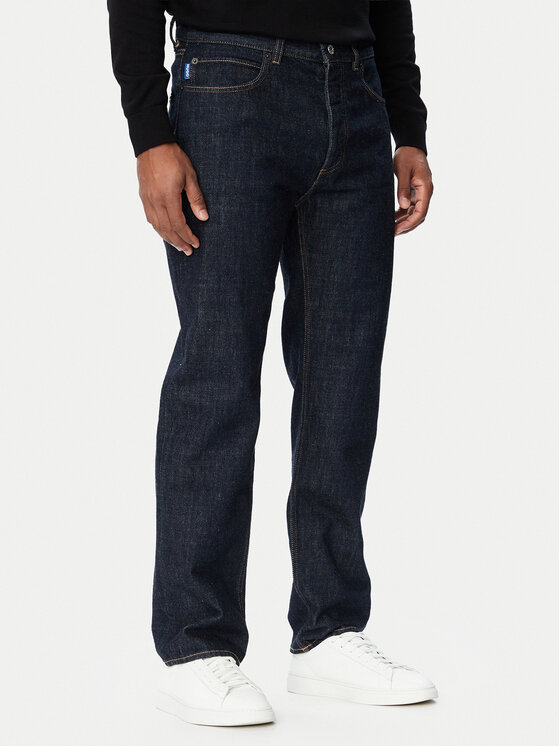 HUGO Jeansy 50572788 Granatowy Straight Leg