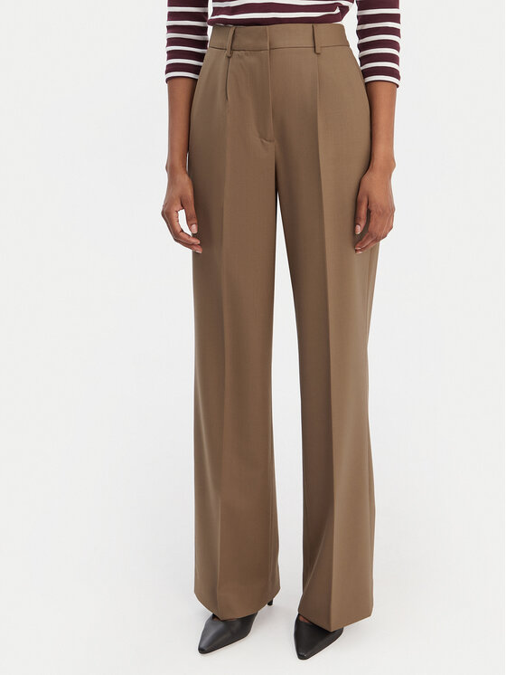 Tommy Hilfiger Spodnie materiałowe Timeless WW0WW48801 Beżowy Wide Leg