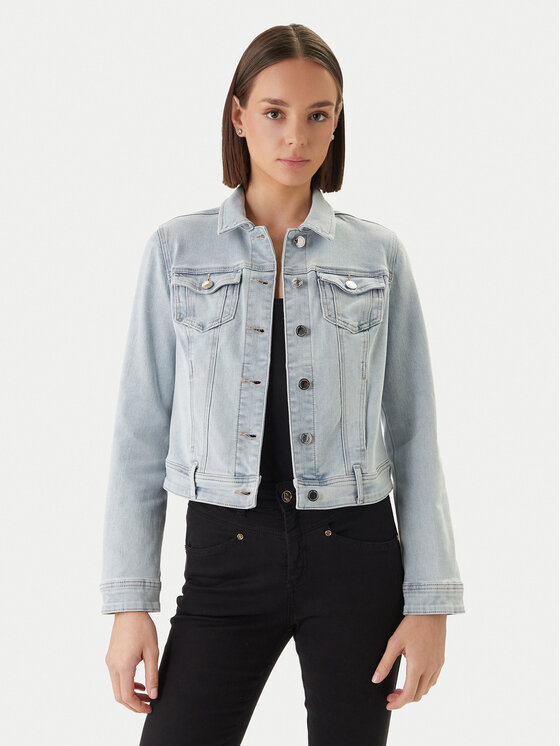 Morgan Kurtka jeansowa 231-VPOMI Niebieski Regular Fit