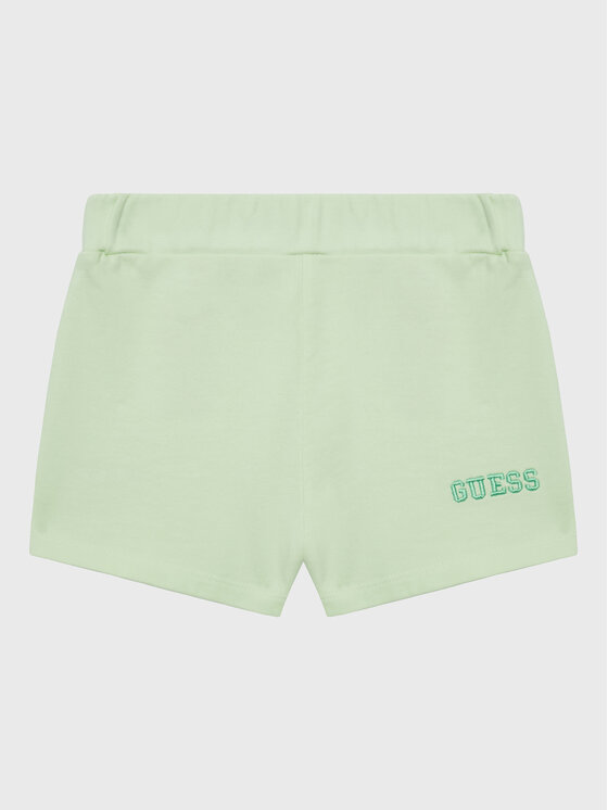 Guess Szorty materiałowe K3GD11 KA6R3 Zielony Regular Fit