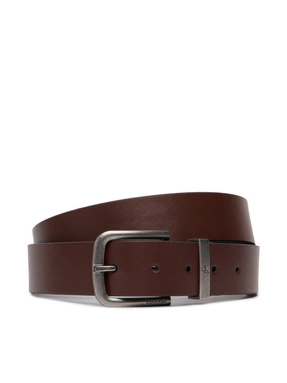 Calvin Klein Pasek Seasonal Logo Tumbled 35Mm Fixed LV04D7128G Brązowy