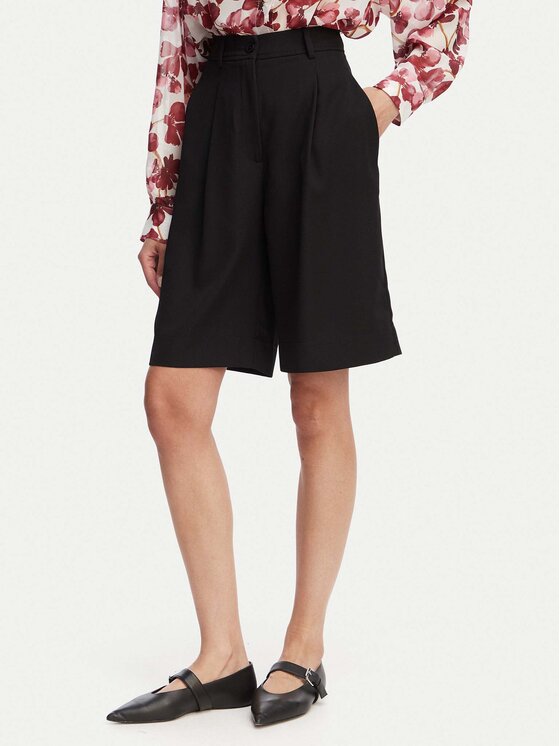 ACCESS FASHION Bermudy 63-5115-183 Czarny Relaxed Fit
