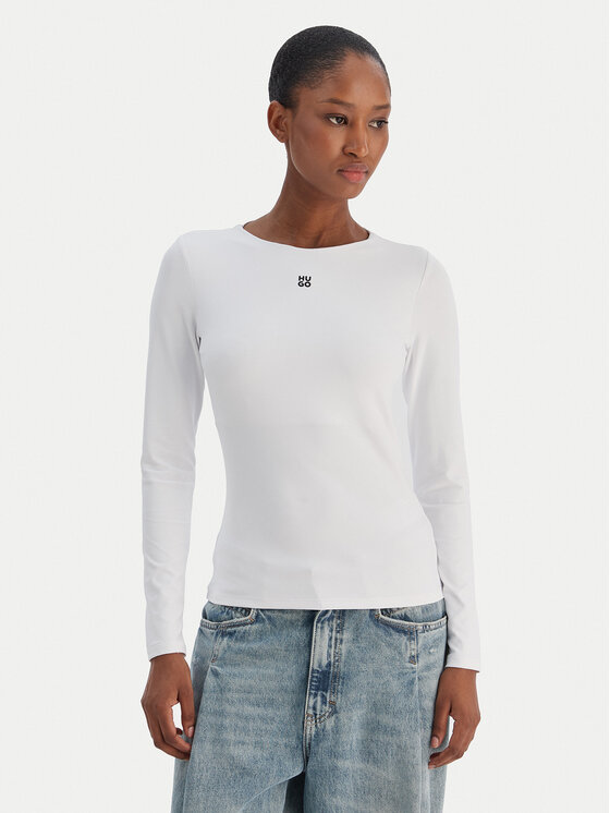 HUGO Bluzka Dasiia 50545208 Biały Slim Fit