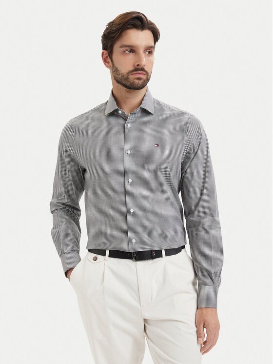 Tommy Hilfiger Koszula Gingham MW0MW42931 Czarny Regular Fit
