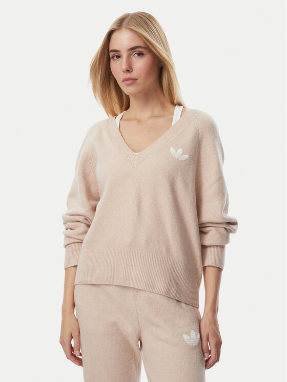 adidas Sweter Essentials KR9175 Beżowy Loose Fit