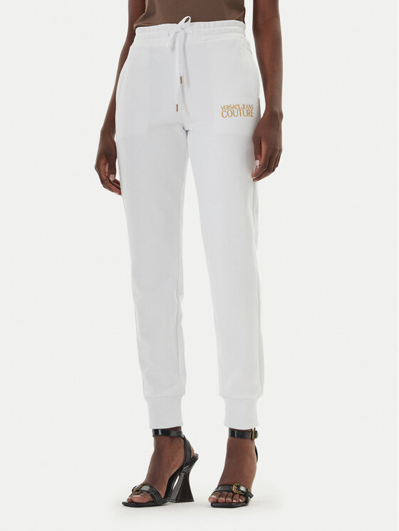 Versace Jeans Spodnie dresowe 80HAAT01 Biały Regular Fit