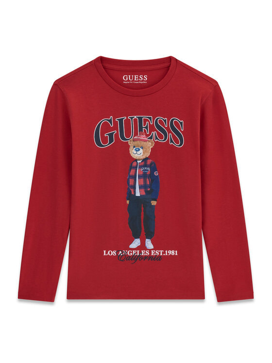 Guess Bluzka L6BI11 K5732 Czerwony Regular Fit