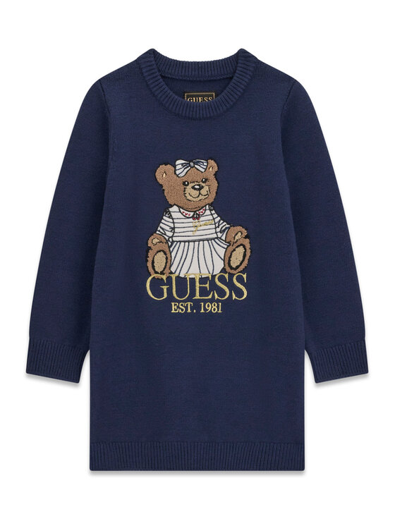 Guess Sukienka dzianinowa K6BK08 Z1308 Granatowy Regular Fit