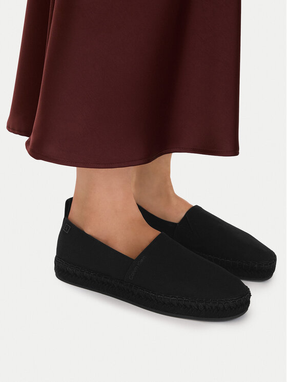 Calvin Klein Espadryle Oblique Espadrille Canvas HW0HW02931 Czarny