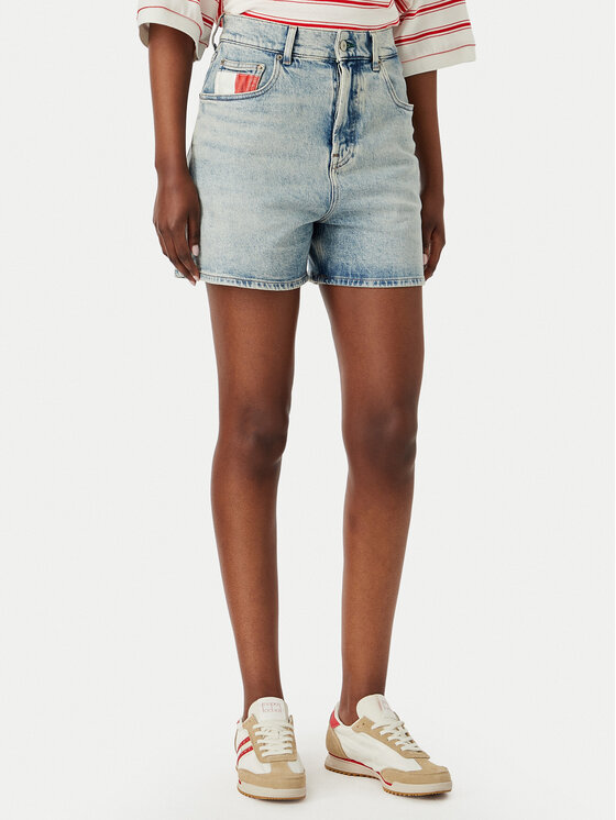 Tommy Jeans Szorty jeansowe DW0DW22893 Niebieski Mom Fit