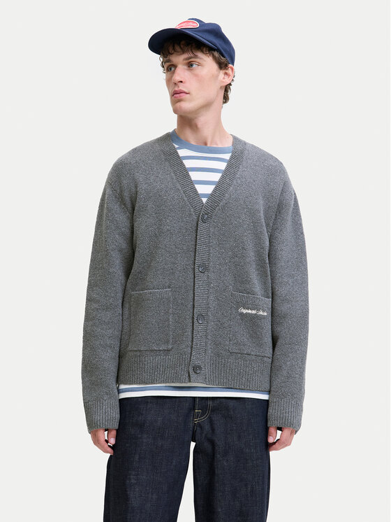 Jack & Jones Kardigan Norrebro 12282732 Szary Loose Fit