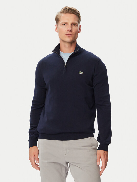 Lacoste Sweter AH1980 Granatowy Classic Fit
