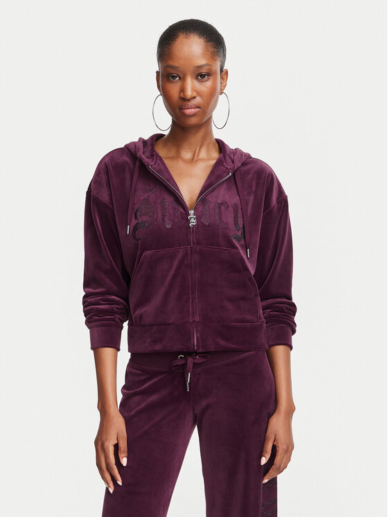 Juicy Couture Bluza Old Gothic JCWAS226333 Bordowy Slim Fit