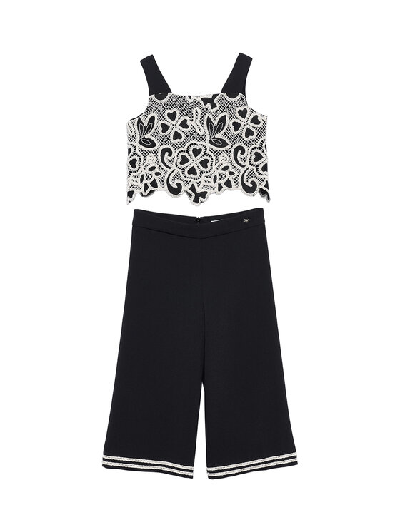 Abel & Lula Komplet bluzka i spodnie 5217 Czarny Regular Fit