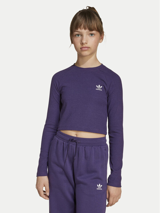 adidas Bluzka JW2600 Fioletowy Slim Fit
