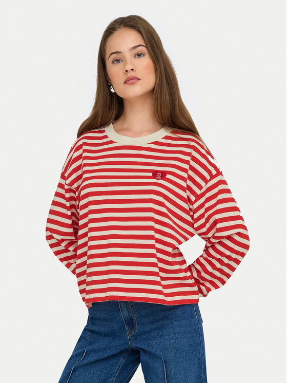 ONLY Bluzka Livina 15359682 Czerwony Regular Fit