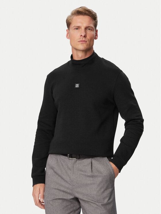 HUGO Longsleeve Derytur 50567967 Czarny Regular Fit