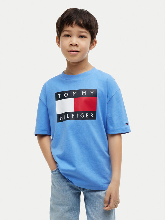 Tommy Hilfiger T-Shirt Heritage KB0KB10340 Niebieski Regular Fit