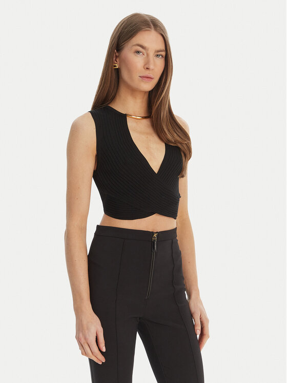 Elisabetta Franchi Top TK-76S-61E2-V250 Czarny Regular Fit