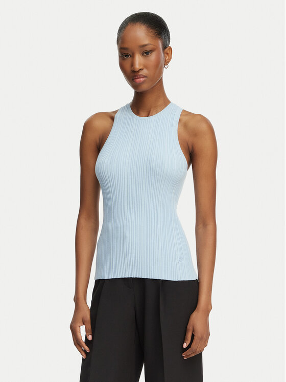 HUGO Top Sarepla 50539890 Niebieski jasny Slim Fit