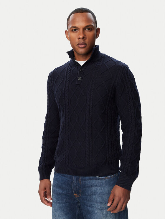 Guess Sweter M6BR43 Z1639 Granatowy Regular Fit