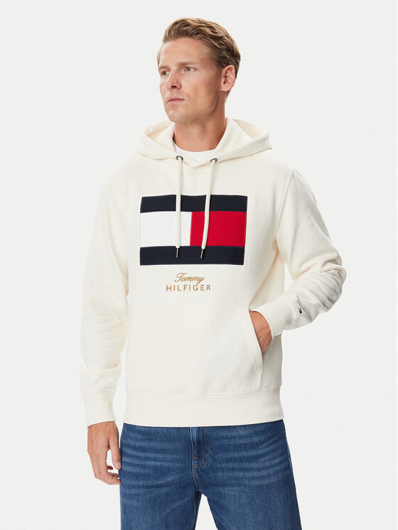 Tommy Hilfiger Bluza Gifting Flag MW0MW45189 Kremowy Regular Fit