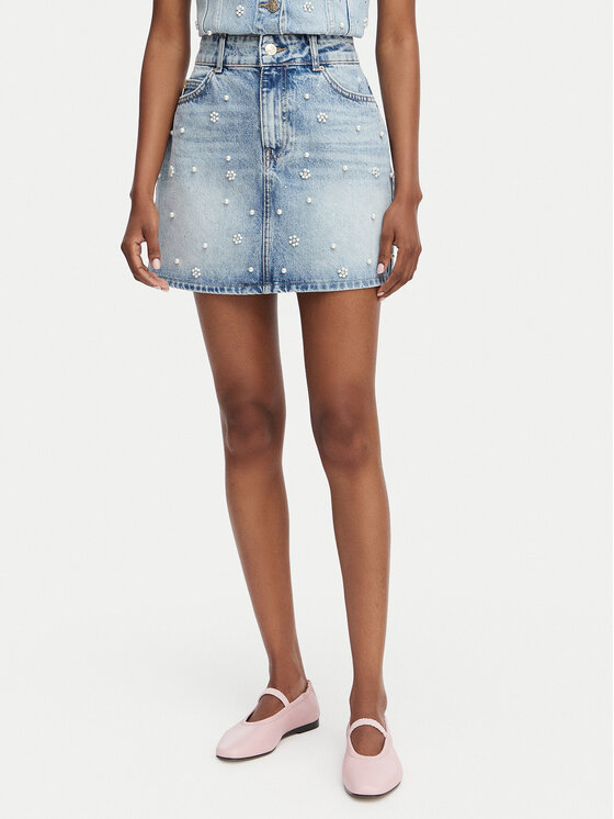 ONLY Spódnica jeansowa Onur 15367472 Niebieski Regular Fit