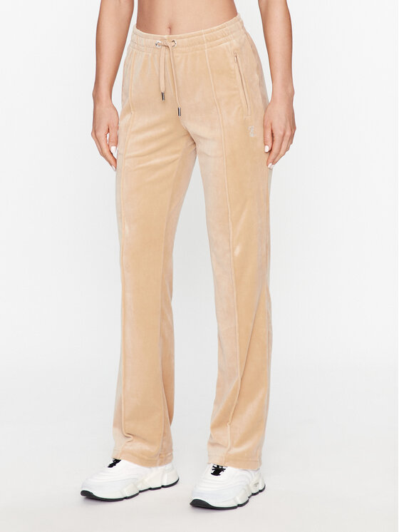 Juicy Couture Spodnie dresowe Tina JCAPW045 Beżowy Regular Fit