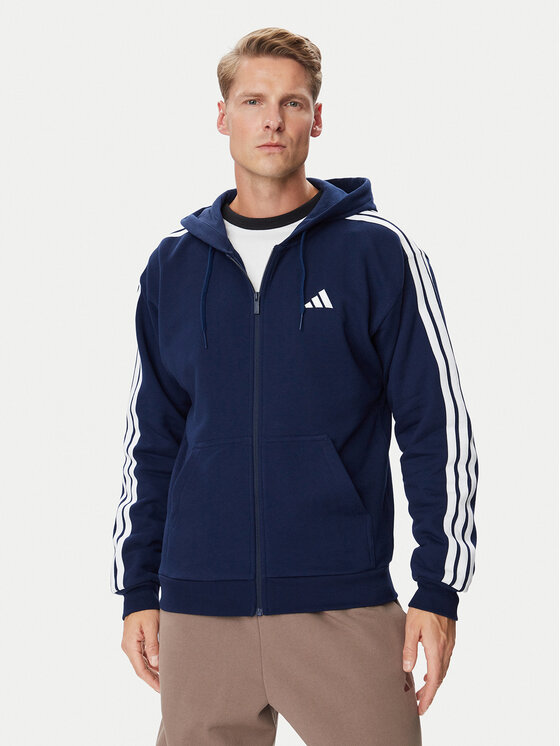 adidas Bluza Essentials 3-Stripes French Terry KY4176 Niebieski Regular Fit