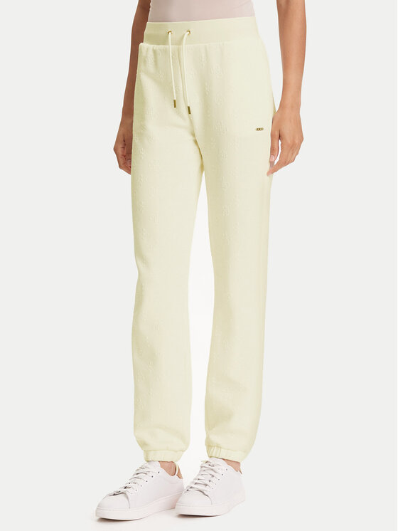 Guess Spodnie dresowe V5YB06 KBSL2 Écru Regular Fit