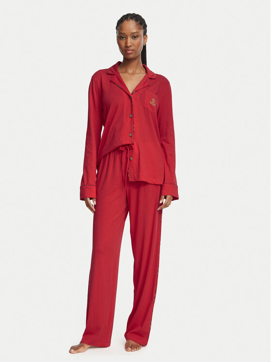 LAUREN RALPH LAUREN Piżama ILN92561F Czerwony Regular Fit