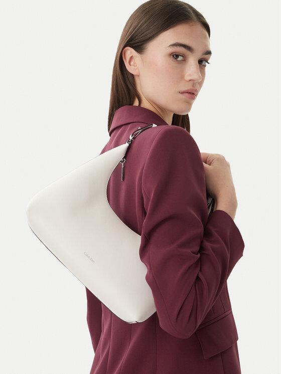 Calvin Klein Torebka Foil Logo Conv Shou?Lder Bag LV04F3272G Biały