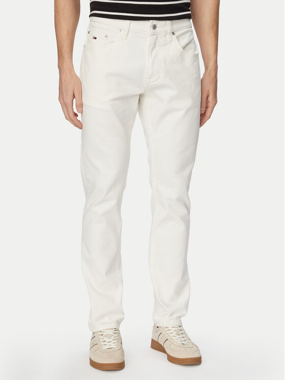 Tommy Jeans Jeansy Scanton DM0DM23270 Biały Slim Fit