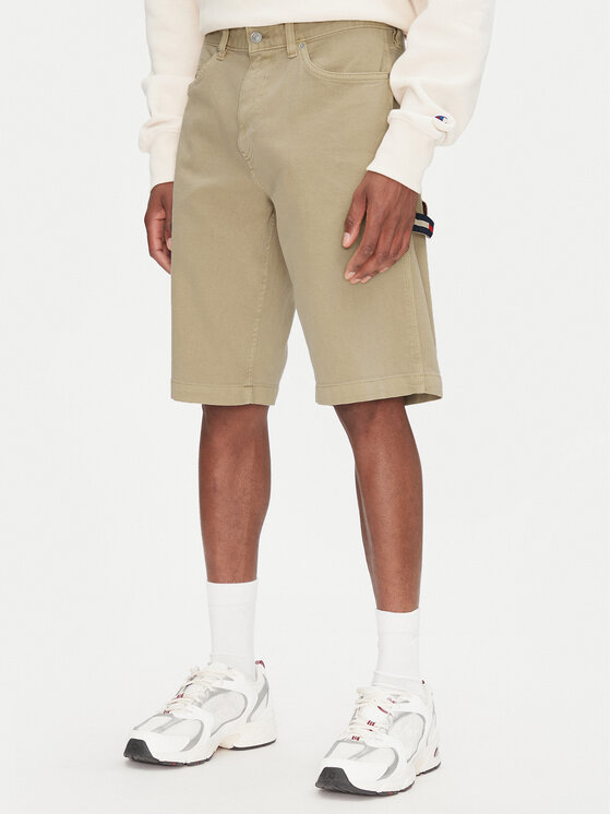 Tommy Jeans Szorty materiałowe Jaimie DM0DM21951 Beżowy Slim Fit