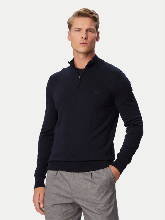 BOSS Sweter H-Ebenji-L 50571928 Granatowy Slim Fit