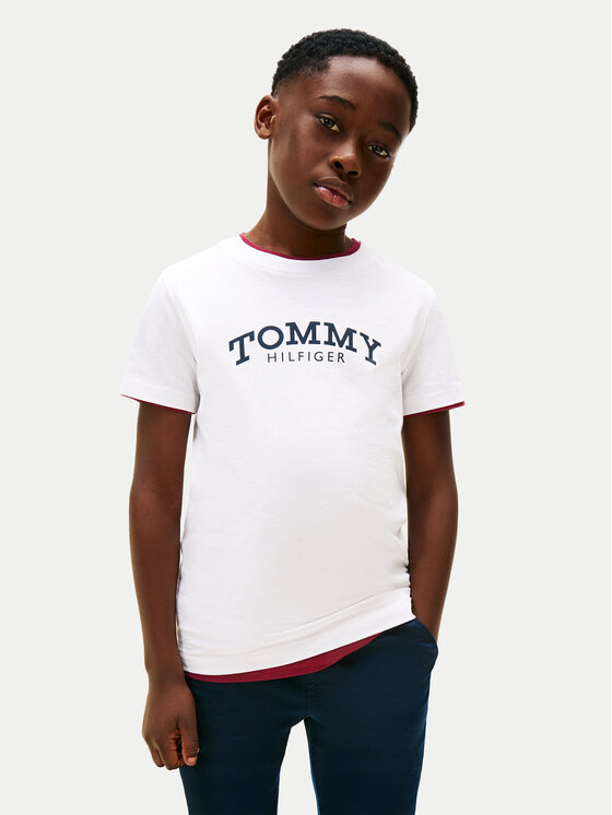 Tommy Hilfiger T-Shirt Monotype Print KB0KB10051 M Biały Regular Fit
