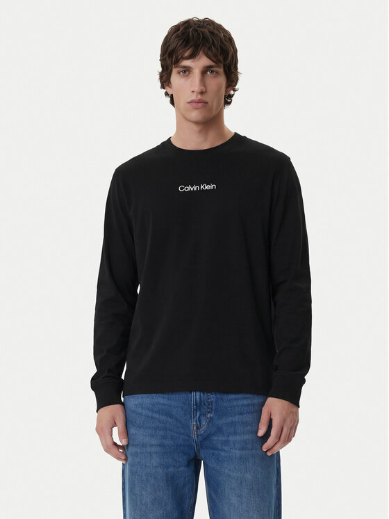 Calvin Klein Longsleeve Standard Logo LV04LD232G Czarny Relaxed Fit