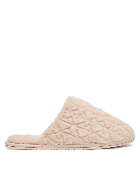 Calvin Klein Kapcie Home Slipper Fur Aop HW0HW03218 Beżowy