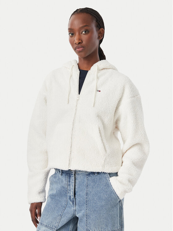 Tommy Jeans Kożuch sztuczny Teddy DW0DW23291 Kremowy Regular Fit