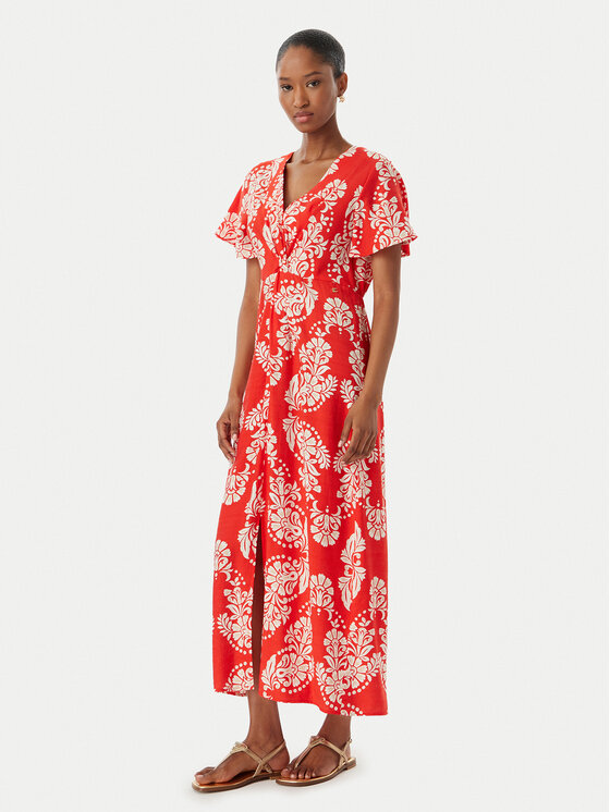 LOLA CASADEMUNT Sukienka letnia LS2616137 Czerwony jasny Regular Fit