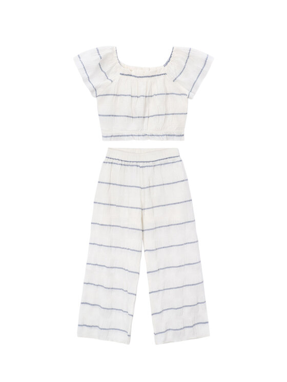 Mayoral Komplet bluzka i spodnie 3593 Écru Regular Fit