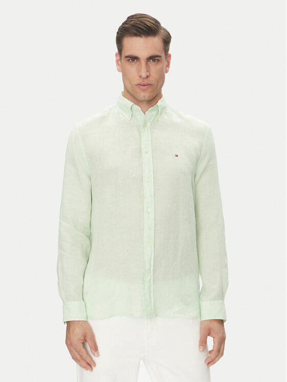 Tommy Hilfiger Koszula MW0MW34602 Zielony Regular Fit