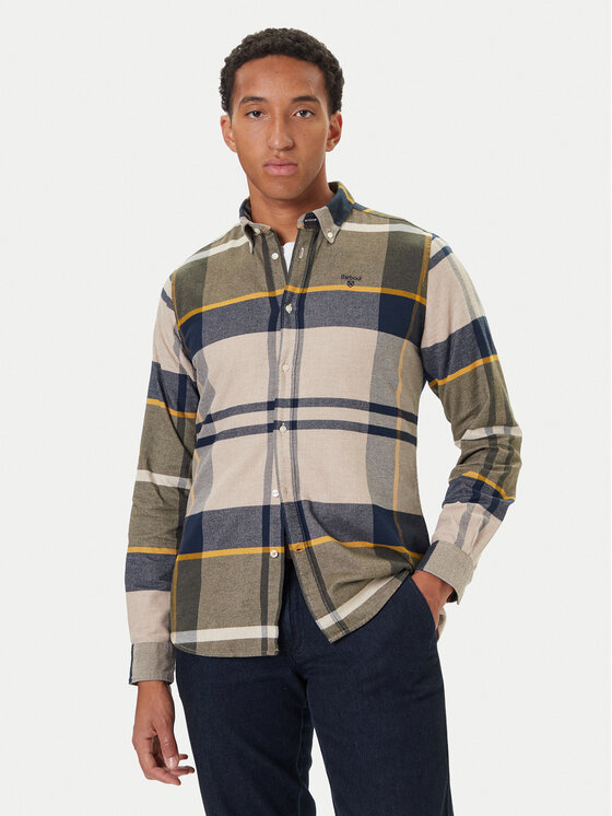 Barbour Koszula Iceloch MSH4994TN16 Zielony Tailored Fit