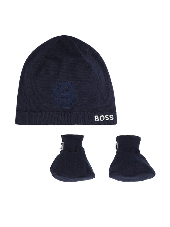 BOSS Zestaw Czapka i Skarpety J51633 Granatowy