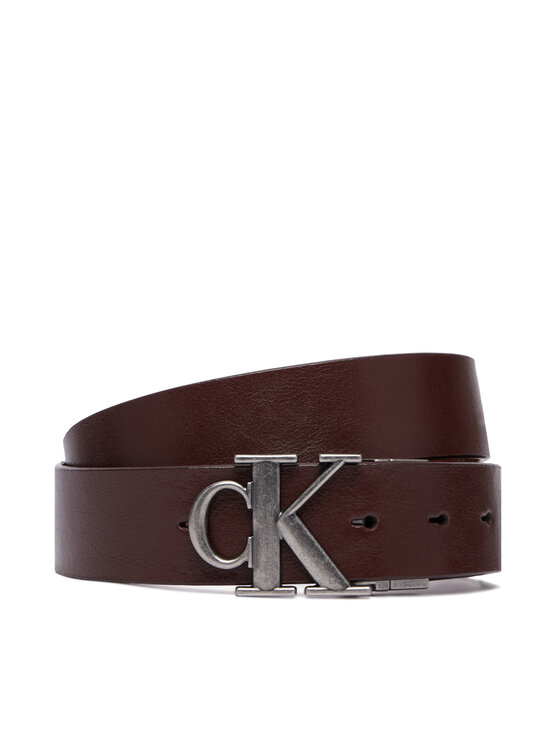 Calvin Klein Pasek Ck Buckle Tumbled 35Mm Adj/Rev LV04D7049G Brązowy