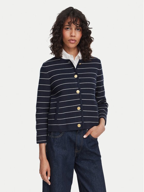 Tommy Hilfiger Kardigan WW0WW50088 Granatowy Regular Fit