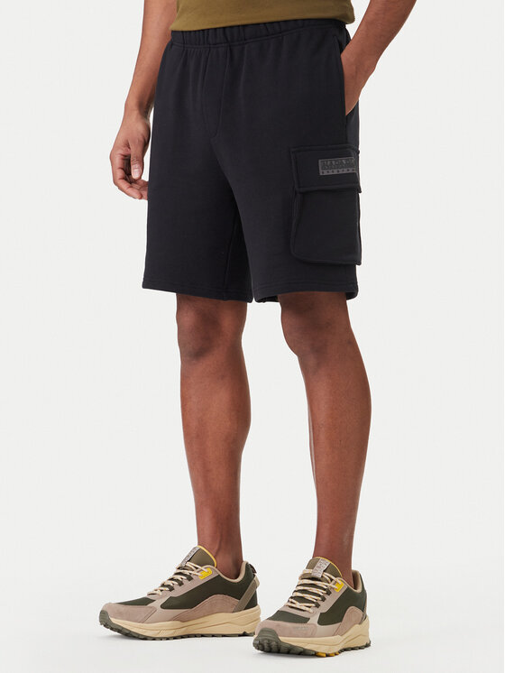 Napapijri Szorty sportowe N-Box Logo Cargo NP0A4I59 Czarny Regular Fit