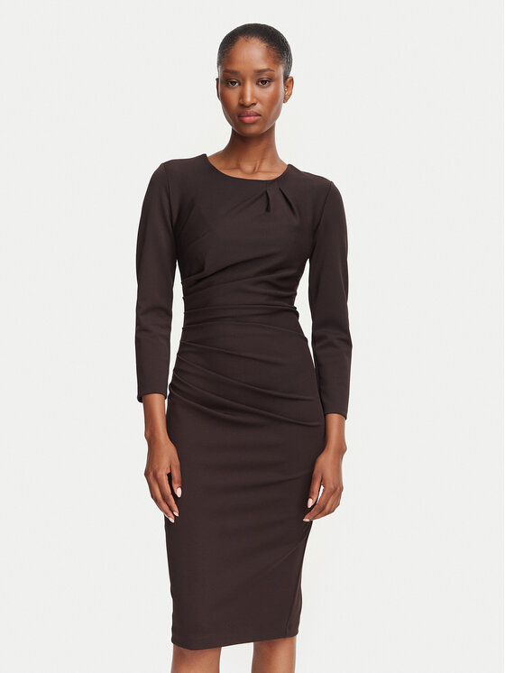 Rinascimento Sukienka koktajlowa CFC0130327003 Brązowy Slim Fit