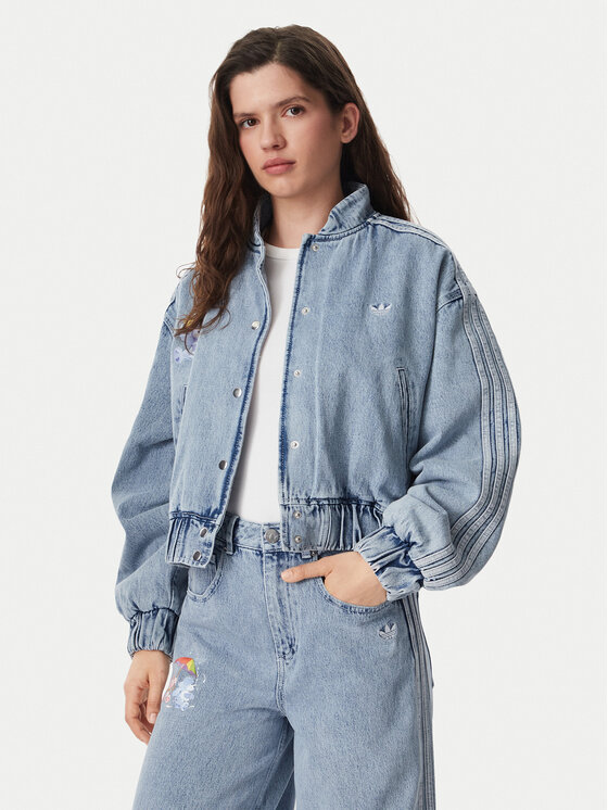 adidas Kurtka jeansowa Care Bear KQ6747 Niebieski Regular Fit